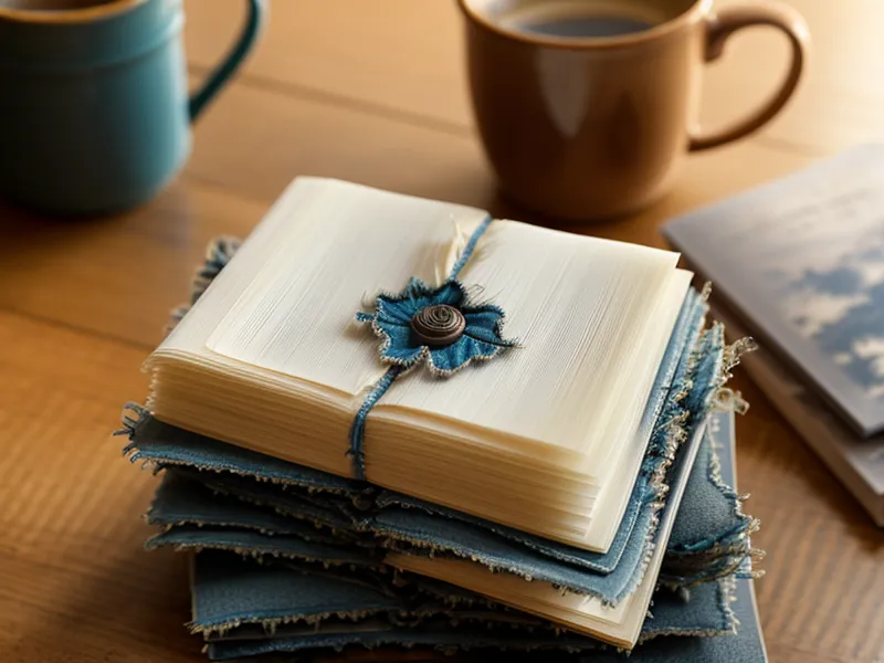 Close-up of old manila folders and reading glasses on a wooden table.