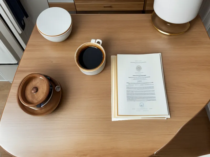A ledger book and calculator on a kitchen table after completing tax season.